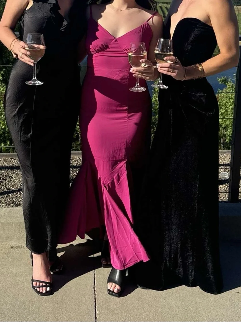 Abercrombie & Fitch Fuchsia Mermaid Slip Maxi Dress
